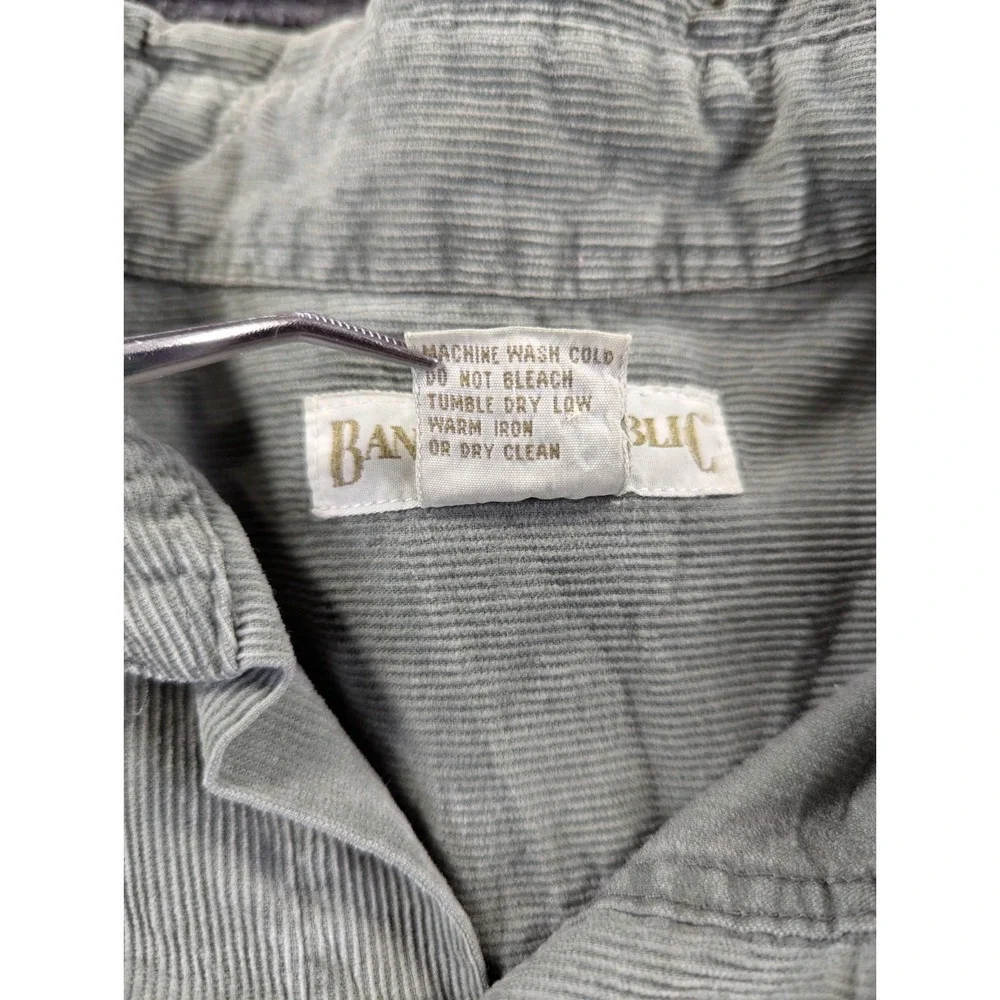 Banana Republic Corduroy Shirt Men M Green Cotton Button Up Back Box Workwear